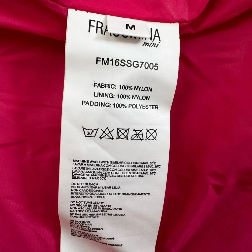 FRACOMINA Mini Vibrant Pink Quilted Jacket with Chain Detail size M